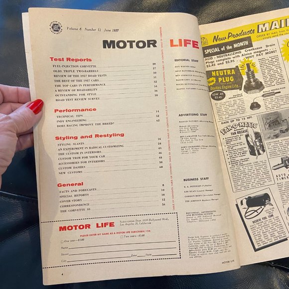 MOTOR LIFE MAGAZINE Vintage June 1957 Automobiles Collectible - Picture 4 of 9